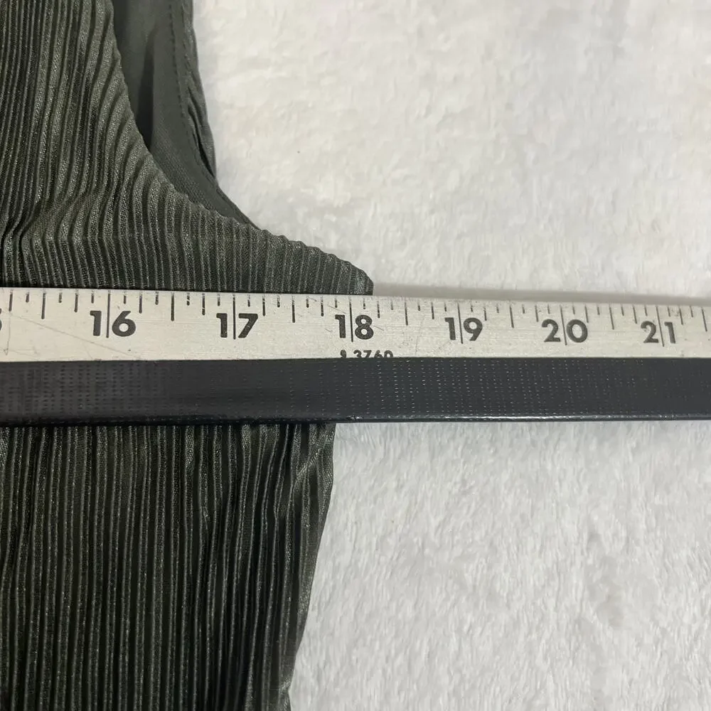 J.Crew Women’s Large Green Sleeveless Ribbed Scoop Neck Lined Knit Tank Top